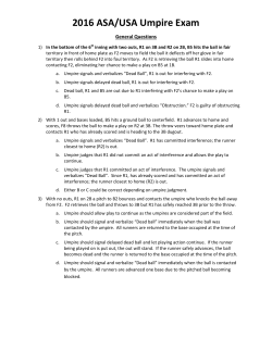 2016 ASA/USA Umpire Exam - Greater Sacramento Softball