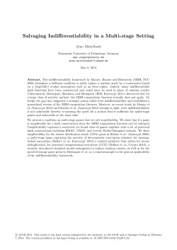 Salvaging Indifferentiability in a Multi-stage Setting