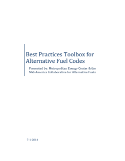 Best Practices Toolbox for Alternative Fuel Codes