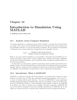 Introduction to Simulation Using MATLAB