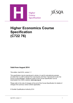 Higher Economics Course Specification (C722 76)