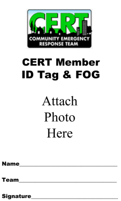 CERT Field Operations Guide and IDs