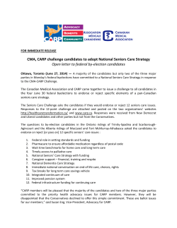 CMA, CARP challenge candidates to adopt National Seniors Care