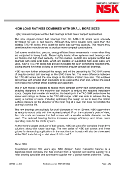 high load ratings combined with small bore sizes