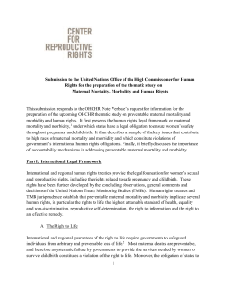 Submission to the United Nations Office of the High Commissioner