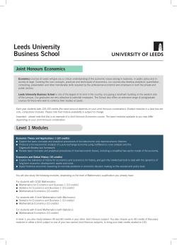 Joint Honours Module Information Leaflet Economics