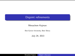 Disjoint refinements