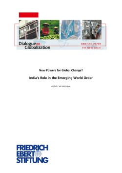 India`s Role in the Emerging World Order