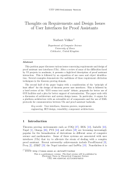 Thoughts on Requirements and Design of User Interfaces for Proof