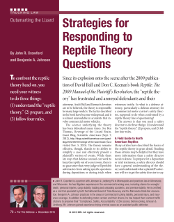 Strategies for Responding to Reptile Theory Questions
