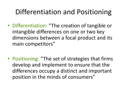 Differentiation and Positioning