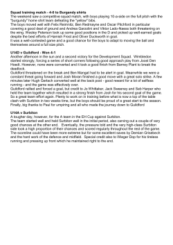 Squad training match - 4-0 to Burgandy shirts The weekend saw a