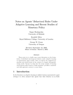 Notes on Agents` Behavioral Rules Under Adaptive Learning and