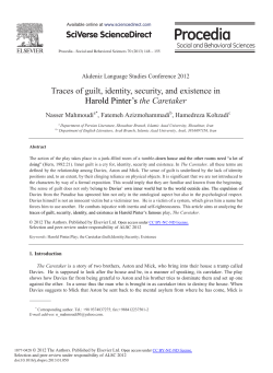 Traces of Guilt, Identity, Security, and Existence in