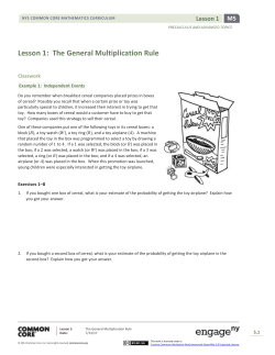 Precalculus Module 5, Topic A, Lesson 1: Student
