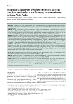 Integrated Management of Childhood Illnesses strategy: compliance