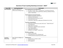 Overview of Team Coaching Workshop Curriculum