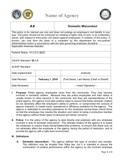 Domestic Misconduct - Arkansas Association of Chiefs of Police