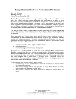 Subagent Business Plan: How To Position