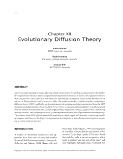 Evolutionary Diffusion Theory