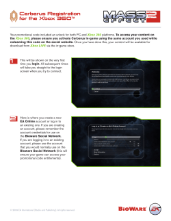 Cerberus Registration for the Xbox 360&trade;