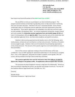 AWARD: $1000 Scholarship - West Windsor