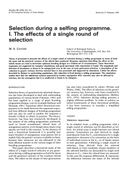 Selection during a selfing programme. I. The effects of a single