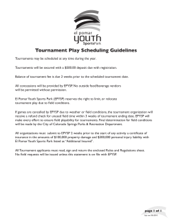 Tournament Play Scheduling Guidelines