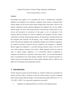 Temporal Investment on Climate Change