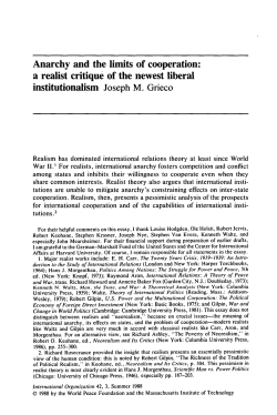 Anarchy and the limits of cooperation: a realist