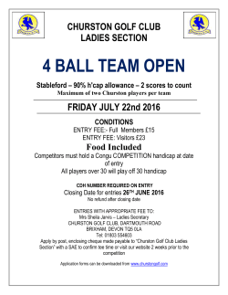 Maximum of two Churston players per team