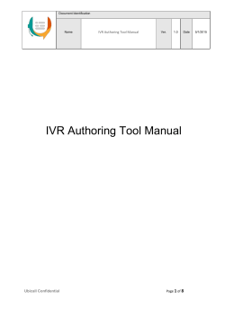 IVR Authoring Tool Manual