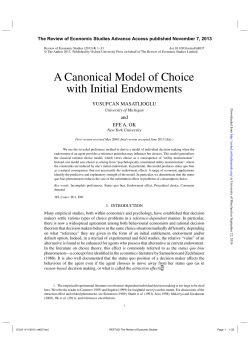A Canonical Model of Choice with Initial Endowments