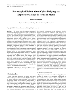 Stereotypical Beliefs about Cyber Bullying