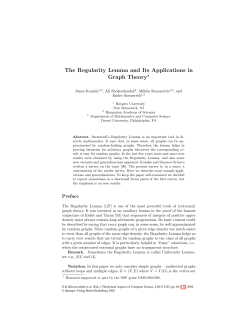 The Regularity Lemma and Its Applications in Graph Theory
