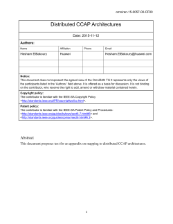 Introduction to Distributed CCAP architecture (DCA)