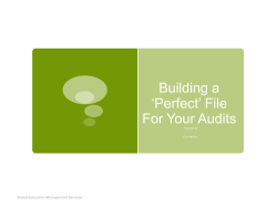 Building a `Perfect` File For Your Audits