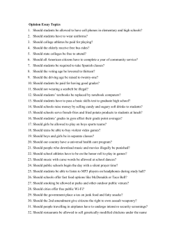 Persuasive Essay Topics