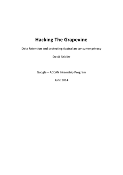 Hacking The Grapevine: Data Retention and protecting