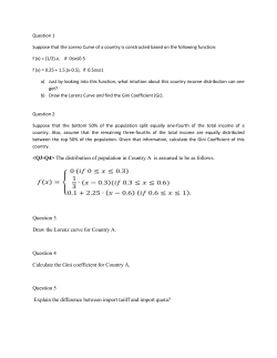 Question 1 Suppose that the Lorenz Curve of a country is