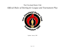Official Rules of Darting for League and Tournament Play