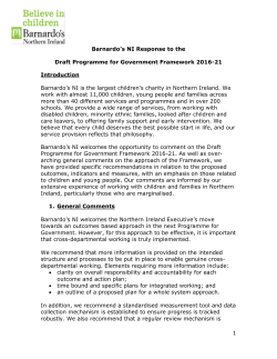 1 Barnardo`s NI Response to the Draft Programme for Government