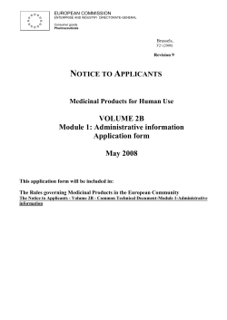 Notice to applicants - Volume 2B Module 1 Administrative