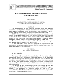 the application of griffith`s theory in rock fracture
