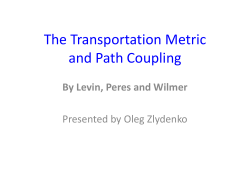 The Transportation Metric and Path Coupling