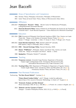 Jean Baccelli - Munich Center for Mathematical Philosophy