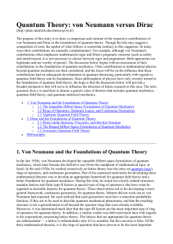 1. Von Neumann and the Foundations of Quantum Theory
