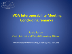 IVOA Interoperability Workshop, Garching, 9-12 Nov 2009