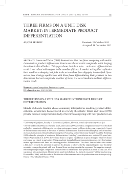 ThREE fIRMS ON A UNIT DISk MARkET