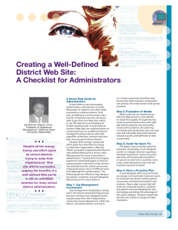 Creating a Well-Defined District Web Site: A Checklist